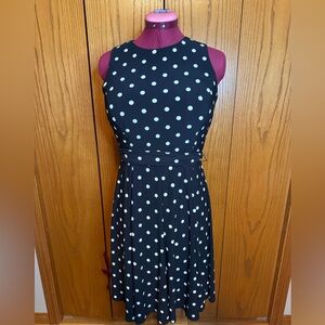 Ralph Lauren Black and White Polka Dot Midi Dress